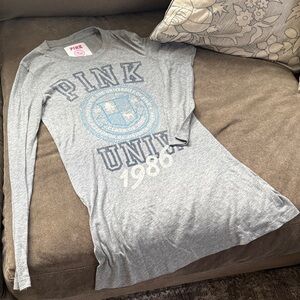 PINK Victoria's Secret Gray Super Soft Long Sleeve Shirt